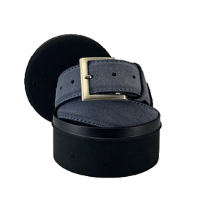 Belt Marcapunto Suede 31 Denim Genuine Leather